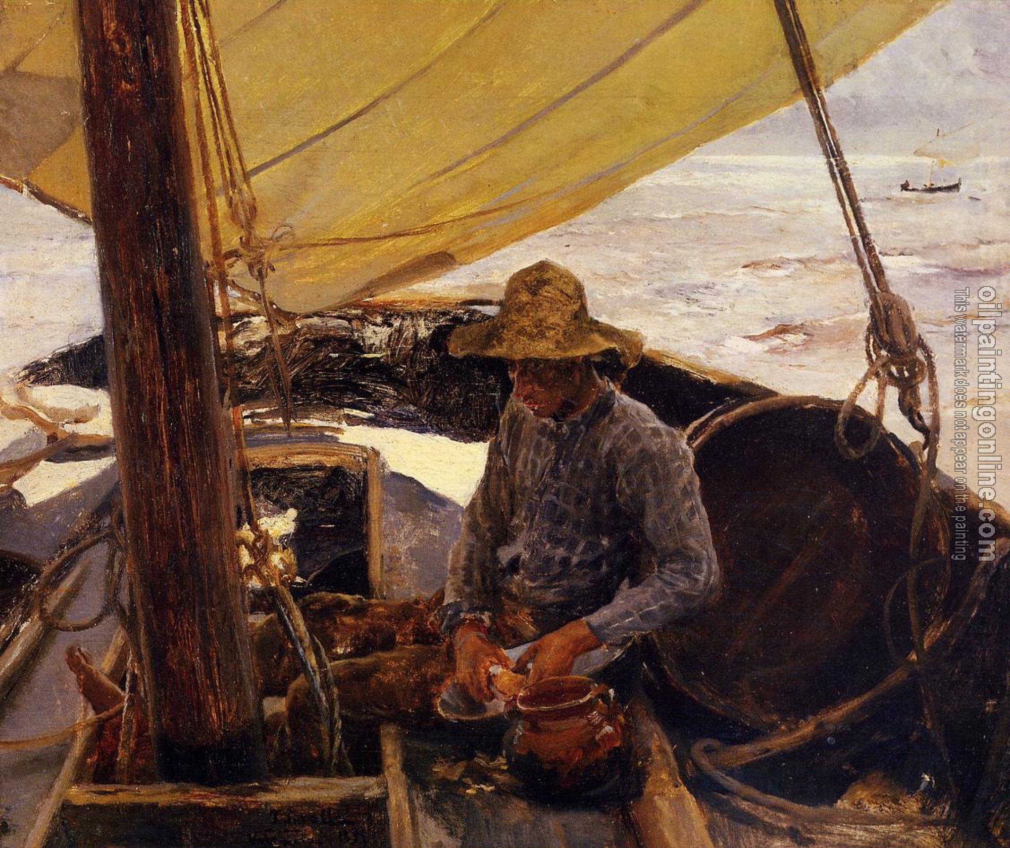 Joaquin Sorolla y Bastida - Peeling Potatoes